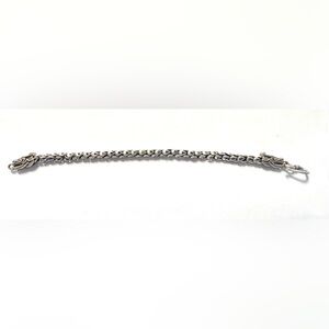 SS 925 Double Dragon Head Link Bracelet 7”